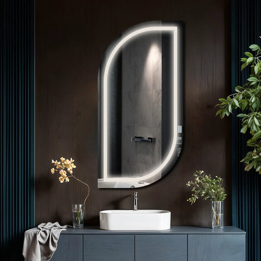 Oglinda LED Semiovala v1, Fara functii, LED 4000K Neutru - Gama Salono Model 1