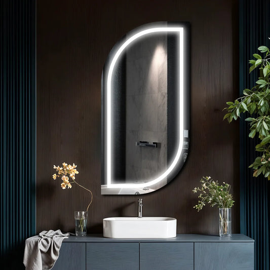 Oglinda LED Semiovala v1, Fara functii, LED 6000K Rece - Gama Salono Model 1