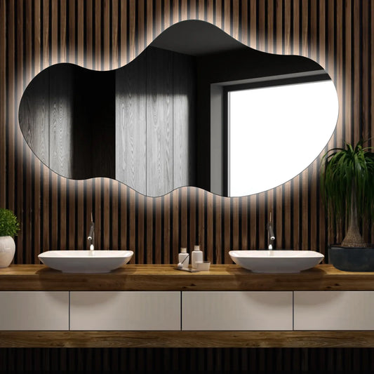 Oglinda LED Asimetrica v2, Fara functii, LED 6000K Rece - Gama Ambient Model 1