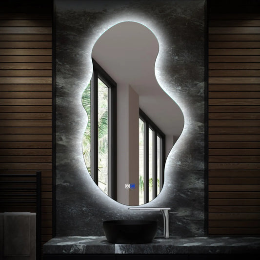 Oglinda LED Asimetrica v3, Touch LED, Dimare, Dezaburire, LED 6000K Rece - Gama Ambient Model 1