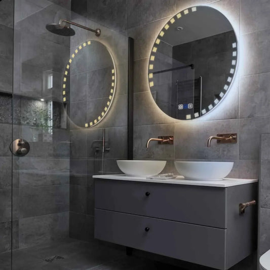 Oglinda LED Rotunda, Touch LED, Dimare, Dezaburire, LED Reglabil 3000K-6000K - Gama Edge Model 6