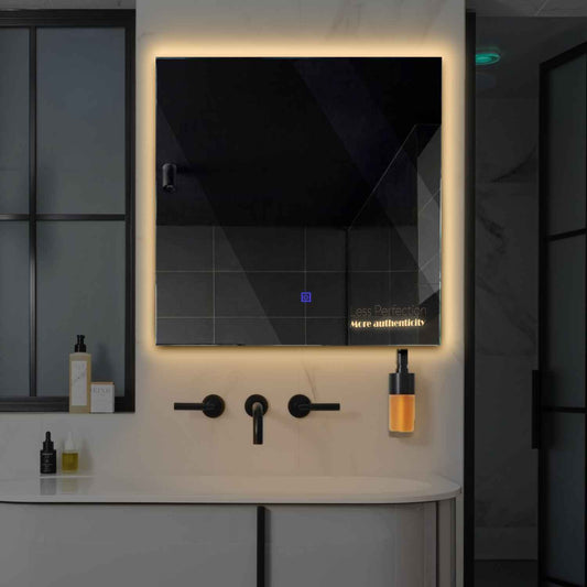 Oglinda LED Patrata, Touch LED, Dimare, LED 3000K Cald - Gama Motivated Model 7