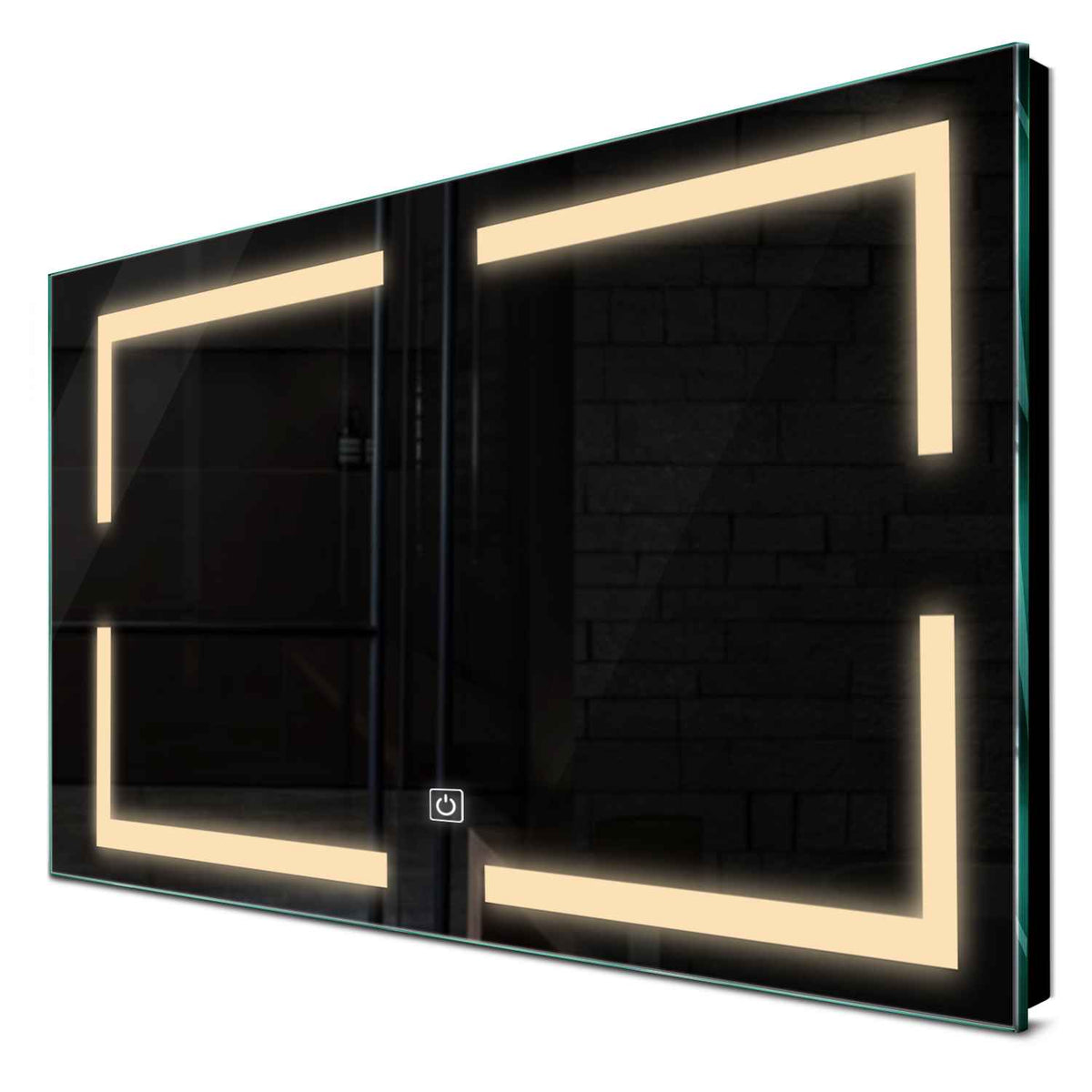Oglinda LED orizontala cu lumina LED calda Gama Salono Model 2 cu buton touch - Reyze