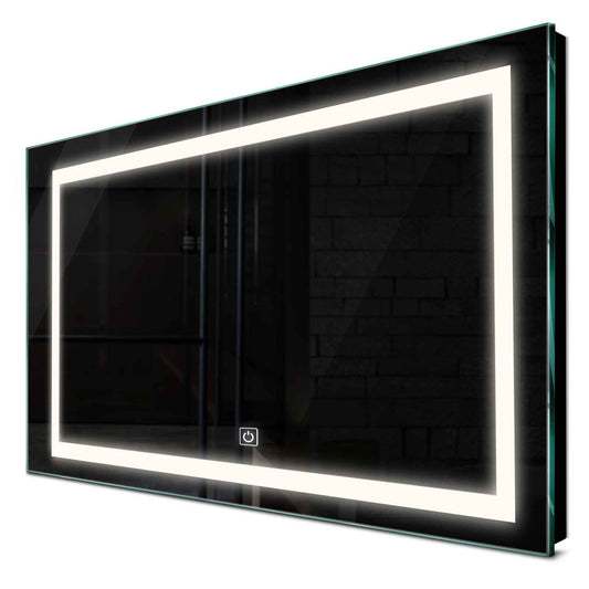Oglinda LED orizontala cu lumina LED neutra Gama Salono Model 1 cu buton touch - Reyze