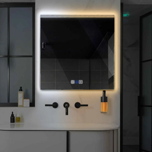 Oglinda LED Patrata, Touch LED, Dimare, Dezaburire, LED Reglabil 3000K-6000K - Gama Edge Model 5