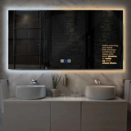 Oglinda LED Orizontala, Touch LED, Dimare, Dezaburire, LED Reglabil 3000K-6000K - Gama Motivated Model 2