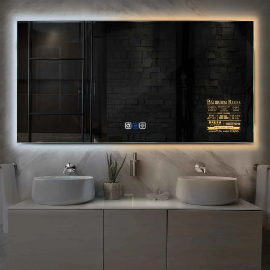 Oglinda LED Orizontala, Touch LED, Dimare, Dezaburire, LED Reglabil 3000K-6000K - Gama Motivated Model 5