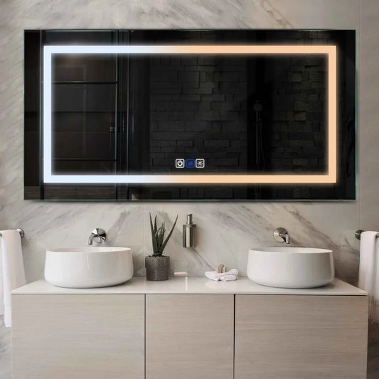 Oglinda LED Orizontala, Touch LED, Dimare, Dezaburire, LED Reglabil 3000K-6000K - Gama Salono Model 1