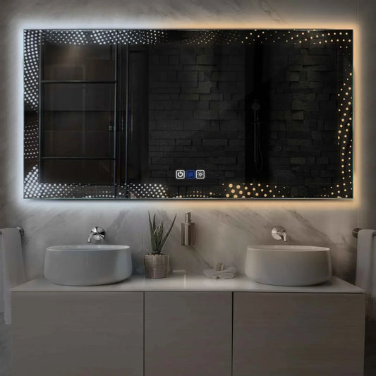 Oglinda LED Orizontala, Touch LED, Dimare, Dezaburire, LED Reglabil 3000K-6000K - Gama Simetria Model 8