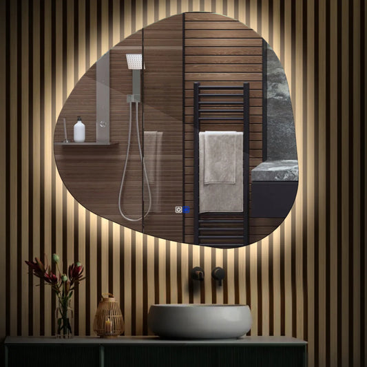 Oglinda LED Asimetrica v1, Touch LED, Dimare, Dezaburire, LED 4000K Neutru - Gama Ambient Model 1