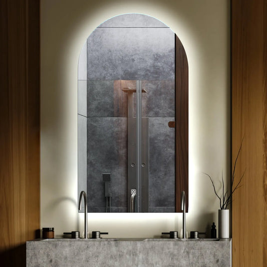 Oglinda LED Semiovala v2, Touch LED, Dimare, LED 6000K Rece - Gama Ambient Model 1