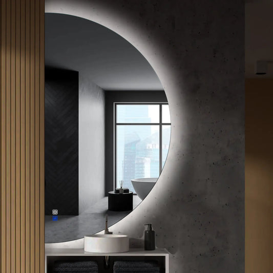 Oglinda LED Semiluna (Stanga), Touch LED, Dimare, Dezaburire, LED 6000K Rece - Gama Ambient Model 1