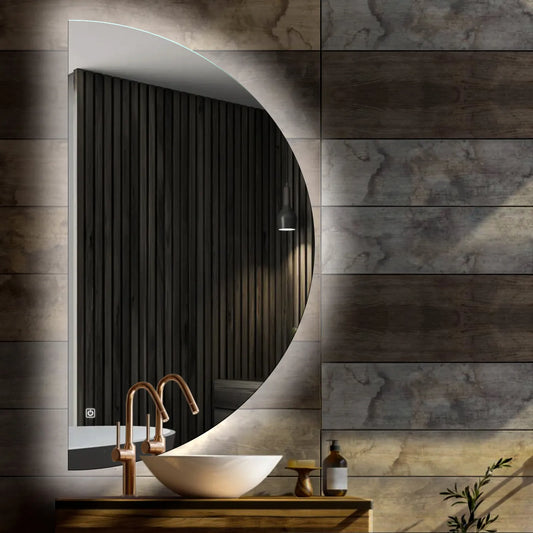 Oglinda LED Semiluna (Stanga), Touch LED, Dimare, LED 6000K Rece - Gama Ambient Model 1