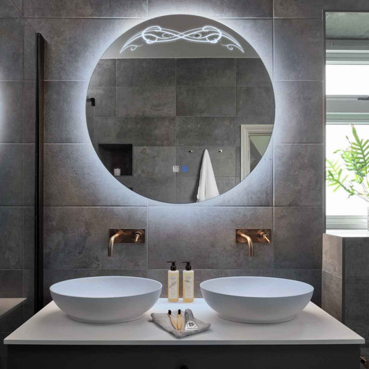 Oglinda LED Rotunda, Touch LED, Dimare, Dezaburire, LED 6000K Rece - Gama Good Vibes Model 6