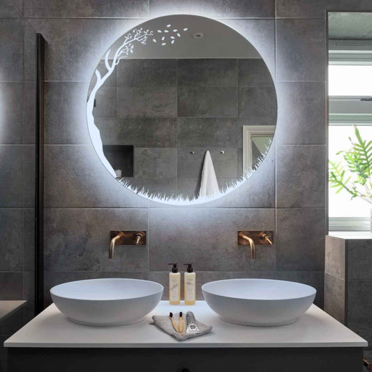 Oglinda LED Rotunda, Fara functii, LED 6000K Rece - Gama Good Vibes Model 8