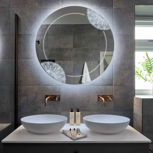 Oglinda LED Rotunda, Touch LED, Dimare, LED 6000K Rece - Gama Good Vibes Model 7