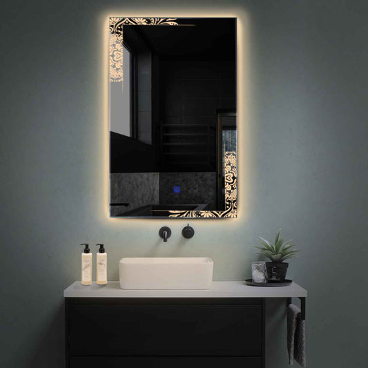 Oglinda LED Verticala, Touch LED, Dimare, LED 3000K Cald - Gama Good Vibes Model 4