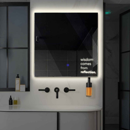 Oglinda LED Patrata, Touch LED, Dimare, LED 4000K Neutru - Gama Motivated Model 1