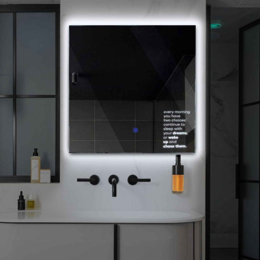 Oglinda LED Patrata, Touch LED, Dimare, LED 6000K Rece - Gama Motivated Model 2