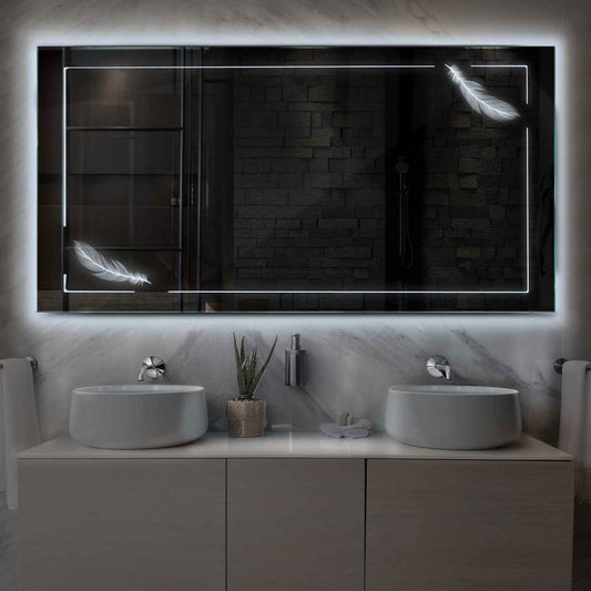 Oglinda LED Orizontala, Fara functii, LED 6000K Rece - Gama Good Vibes Model 2