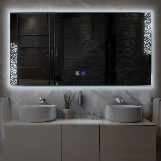 Oglinda LED Orizontala, Touch LED, Dimare, Dezaburire, LED 6000K Rece - Gama Good Vibes Model 4