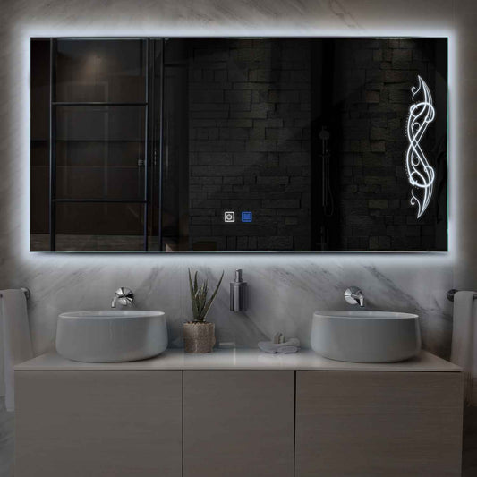 Oglinda LED Orizontala, Touch LED, Dimare, Dezaburire, LED 6000K Rece - Gama Good Vibes Model 6