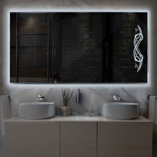 Oglinda LED Orizontala, Fara functii, LED 6000K Rece - Gama Good Vibes Model 6