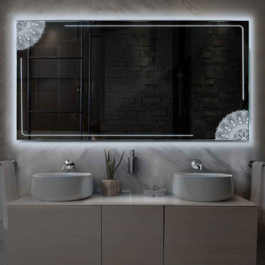 Oglinda LED Orizontala, Fara functii, LED 6000K Rece - Gama Good Vibes Model 7