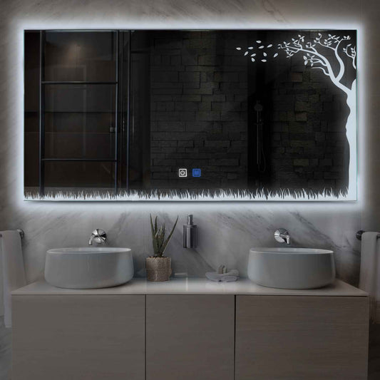 Oglinda LED Orizontala, Touch LED, Dimare, Dezaburire, LED 6000K Rece - Gama Good Vibes Model 8