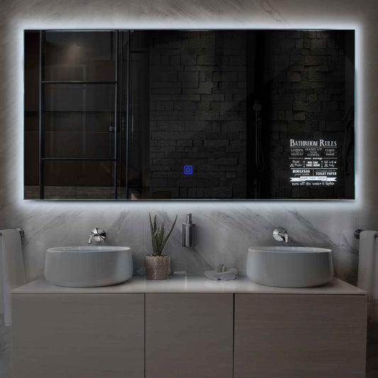 Oglinda LED Orizontala, Touch LED, Dimare, LED 6000K Rece - Gama Motivated Model 5