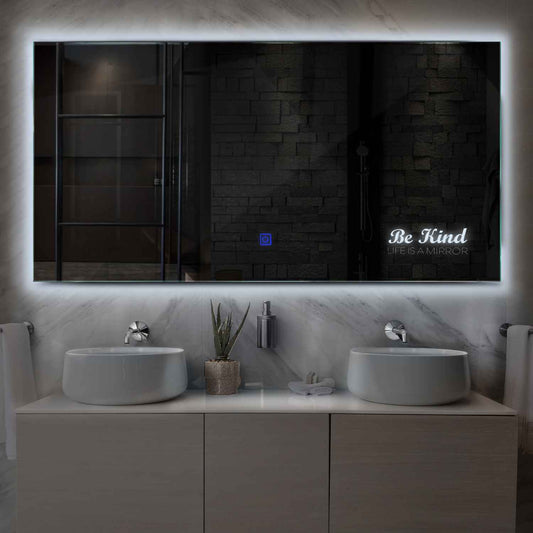 Oglinda LED Orizontala, Touch LED, Dimare, LED 6000K Rece - Gama Motivated Model 6