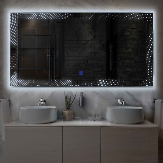 Oglinda LED Orizontala, Touch LED, Dimare, LED 6000K Rece - Gama Simetria Model 8