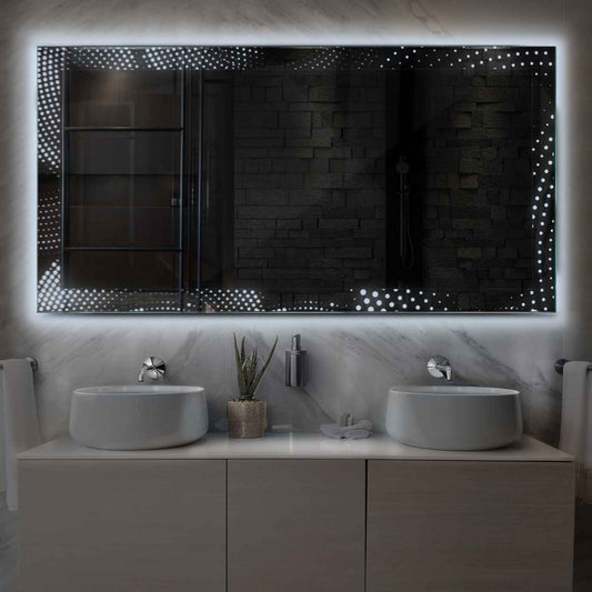 Oglinda LED Orizontala, Fara functii, LED 6000K Rece - Gama Simetria Model 8