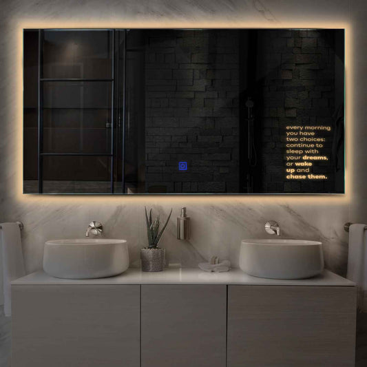 Oglinda LED Orizontala, Touch LED, Dimare, LED 3000K Cald - Gama Motivated Model 2