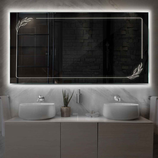 Oglinda LED Orizontala, Fara functii, LED 4000K Neutru - Gama Good Vibes Model 1