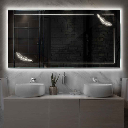 Oglinda LED Orizontala, Fara functii, LED 4000K Neutru - Gama Good Vibes Model 2