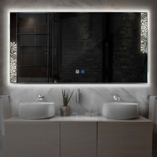 Oglinda LED Orizontala, Touch LED, Dimare, Dezaburire, LED 4000K Neutru - Gama Good Vibes Model 4