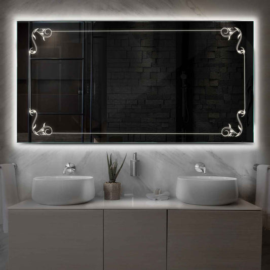 Oglinda LED Orizontala, Fara functii, LED 4000K Neutru - Gama Good Vibes Model 5