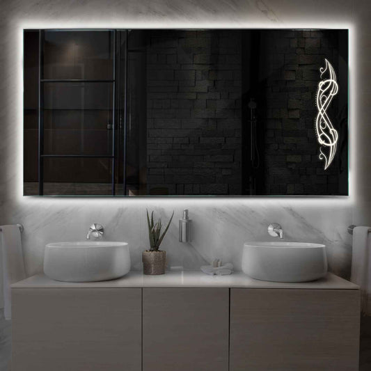 Oglinda LED Orizontala, Fara functii, LED 4000K Neutru - Gama Good Vibes Model 6