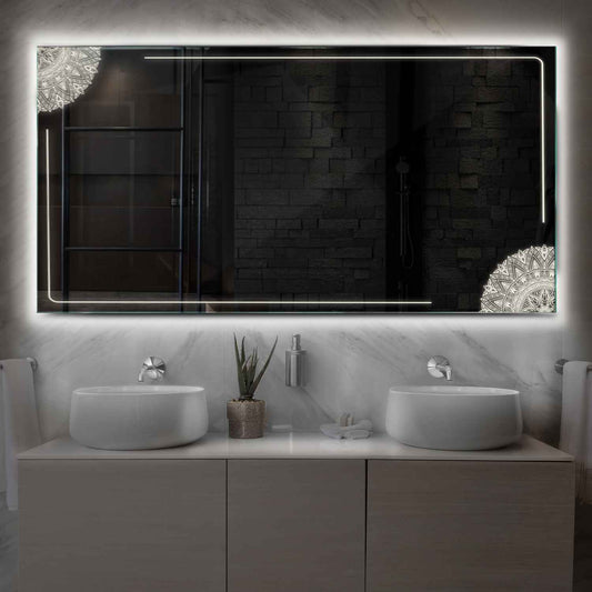 Oglinda LED Orizontala, Fara functii, LED 4000K Neutru - Gama Good Vibes Model 7