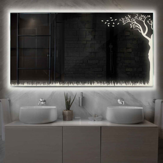 Oglinda LED Orizontala, Fara functii, LED 4000K Neutru - Gama Good Vibes Model 8