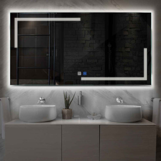 Oglinda LED Orizontala, Touch LED, Dimare, Dezaburire, LED 4000K Neutru - Gama Minimal Model 2