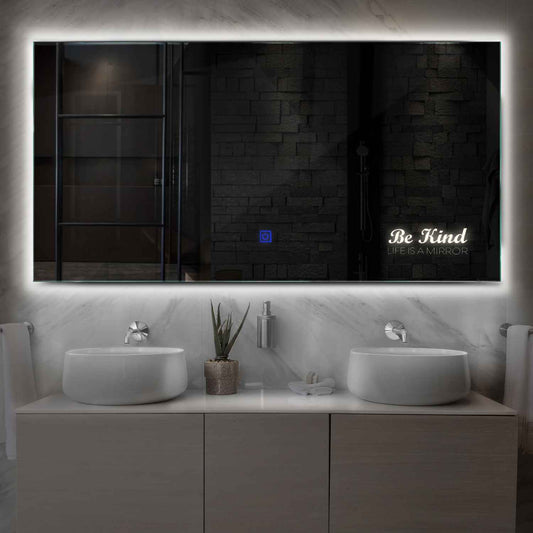 Oglinda LED Orizontala, Touch LED, Dimare, LED 4000K Neutru - Gama Motivated Model 6