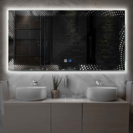 Oglinda LED Orizontala, Touch LED, Dimare, Dezaburire, LED 4000K Neutru - Gama Simetria Model 8