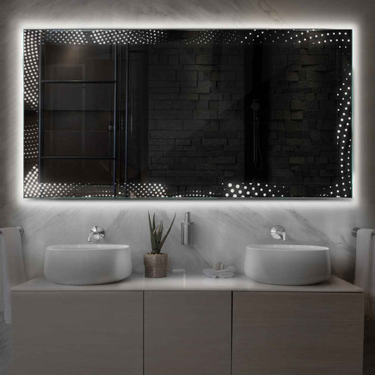 Oglinda LED Orizontala, Fara functii, LED 4000K Neutru - Gama Simetria Model 8