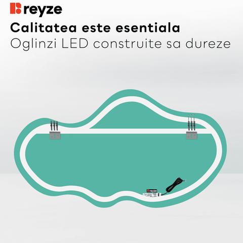 Oglinda LED Asimetrica v2, Fara functii, LED 3000K Cald - Gama Ambient Model 1