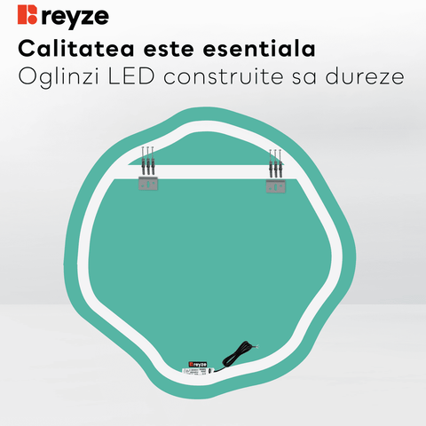 Oglinda LED Asimetrica v5, Fara functii, LED 4000K Neutru - Gama Ambient Model 1