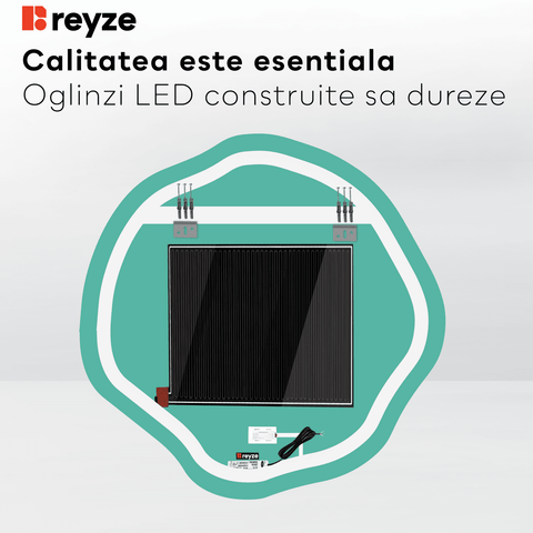 Oglinda LED Asimetrica v5, Touch LED, Dimare, Dezaburire, LED 6000K Rece - Gama Ambient Model 1