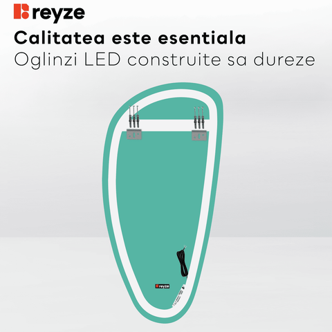 Oglinda LED Asimetrica v4, Fara functii, LED 6000K Rece - Gama Ambient Model 1