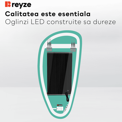 Oglinda LED Asimetrica v4, Touch LED, Dimare, Dezaburire, LED 3000K Cald - Gama Ambient Model 1